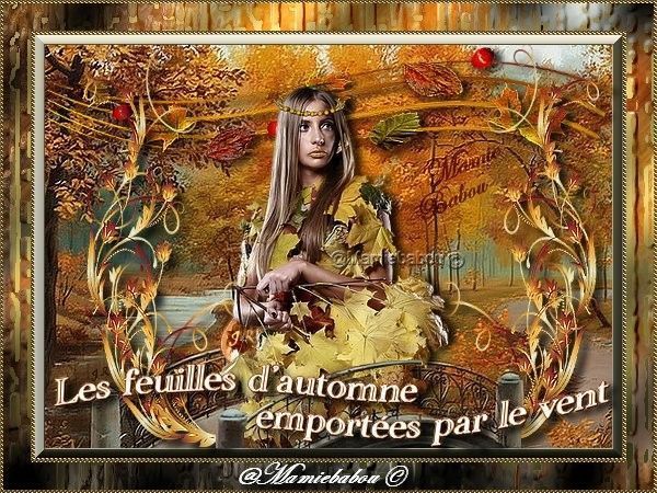 Les feuilles d'automne emportées par le vent